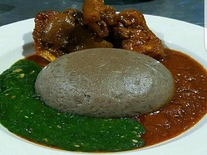 Amala with Ewedu soup