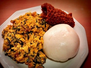 Poundo yam with Egunsi